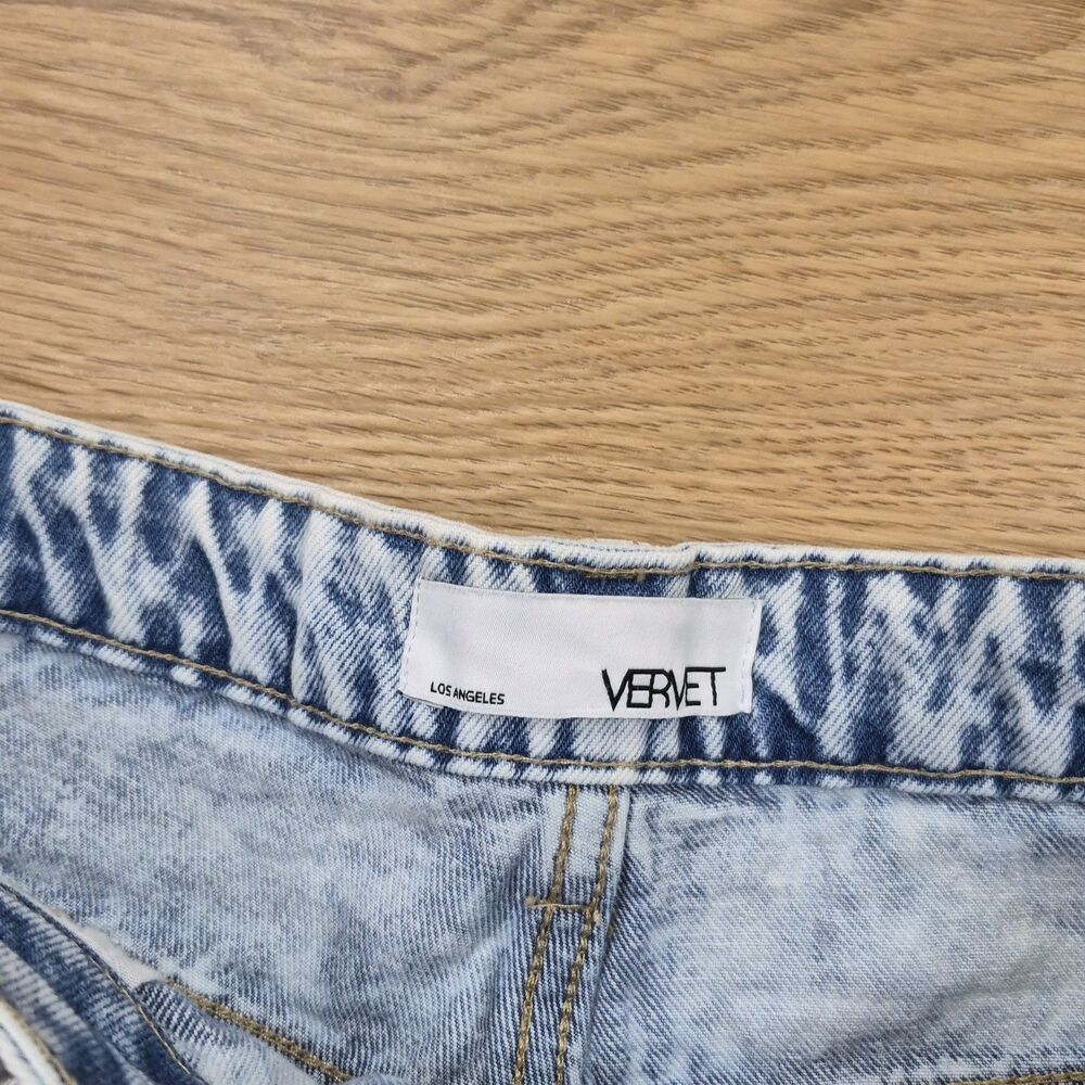 VERVET Jean Shorts Womens M Blue Denim Distressed Shorties Acid Wash - Picture 2 of 9